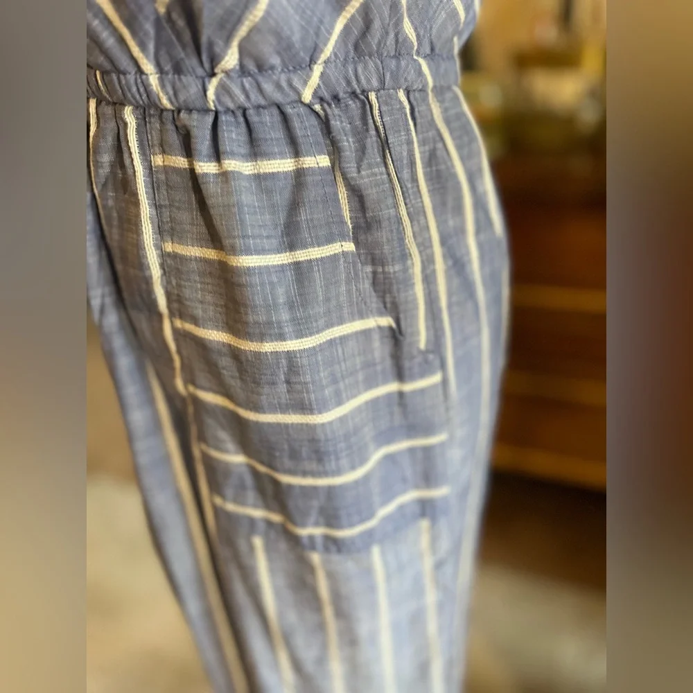 Universal Thread Blue and White Striped Midi Dress - Picture 5 of 6